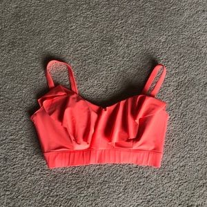 Neon Orange Ruffle Bikini Top! NWT